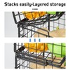2 Tier Stackable Wire Basket-Kitchen Counter, Pantry Organization and Storage
