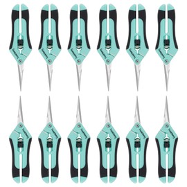 TOOLTENG 12 Packs Pruning Shears, Garden Trimming Scissors, Gardening Hand Pruning Snips, Titanium Coated Precision Bonsai Pruning Shears, Convenient and Efficient Flower Cutters (Blue)