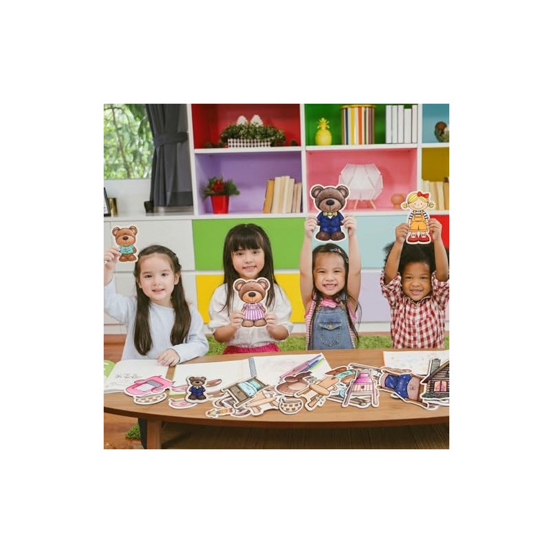 Peryiter 24 Pack Goldilocks and The Three Bears Felt Board