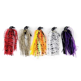 Orurdo Fishing Tackle Rubber Jig, 5 Color Set, Basic Blackhead Edition (0.3 oz (10 g) qb100086b01n0