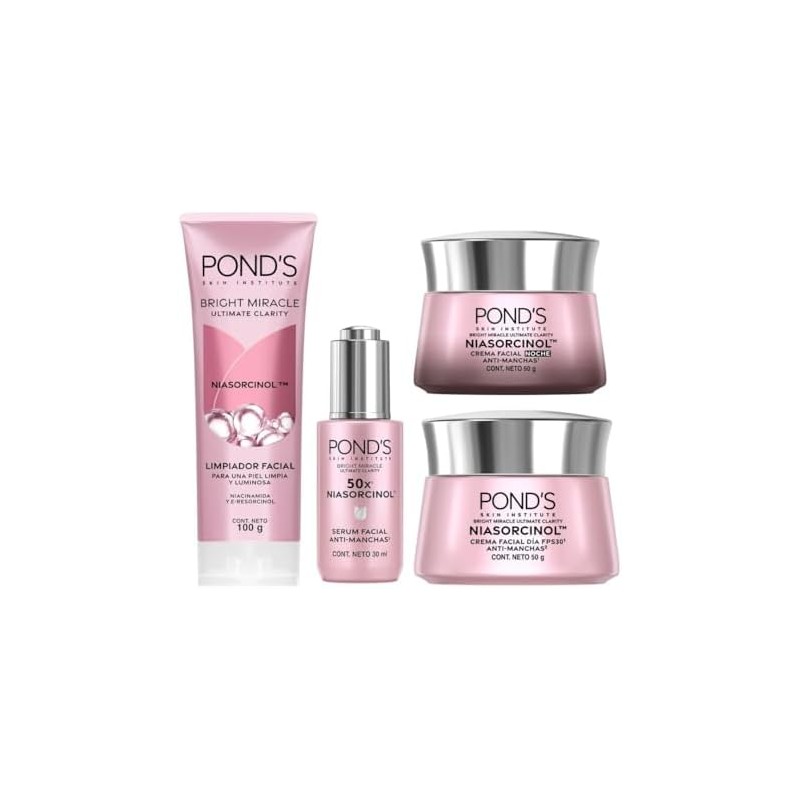 POND'S Bright Miracle Rutina Completa de 4 pasos con NIASORCINOL