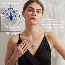 Jiahanzb Tree of Life Necklaces Pendant Family Tree Necklace Sterling Silver Tree of Life Necklace for Women