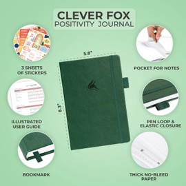 Clever Fox Positivity Journal – Daily Gratitude & Affirmation Journal with Prompts – Motivational Mental Health Journal for Women & Men with Habit Tracker – Lasts 6 Months, A5 Size (Forest Green)