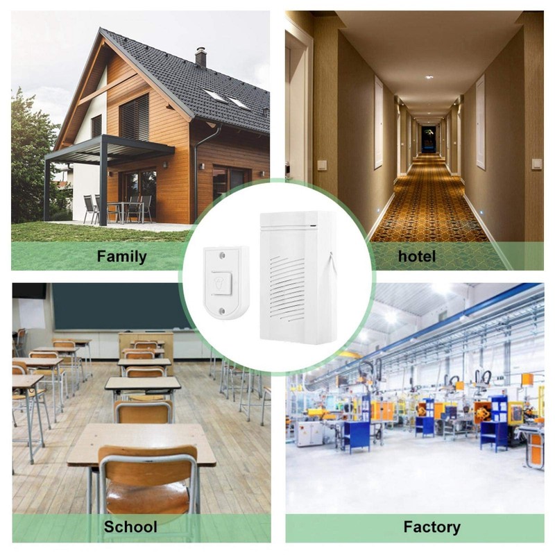 Wired Doorbell, Push Button Door Chime Kit ABS Wall Mounted