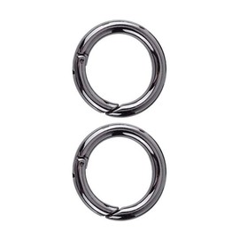OXDOHUE Pack of 2 Round Carabiner 75 mm OD 63 mm ID Very Robust Carabiner Ring Zinc Alloy Round Large Carabiner Round O Ring for Key Chain, Bag, DIY Crafts Making, Black
