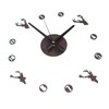 Frameless Wall Clock Deer Head 3D Effect Self Adhesive DIY