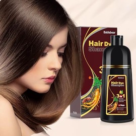 MEIDU - Champú de tinte para el cabello castaño oscuro para mujeres y hombres, champú instantáneo de color de cabello para cobertura de cabello gris, 