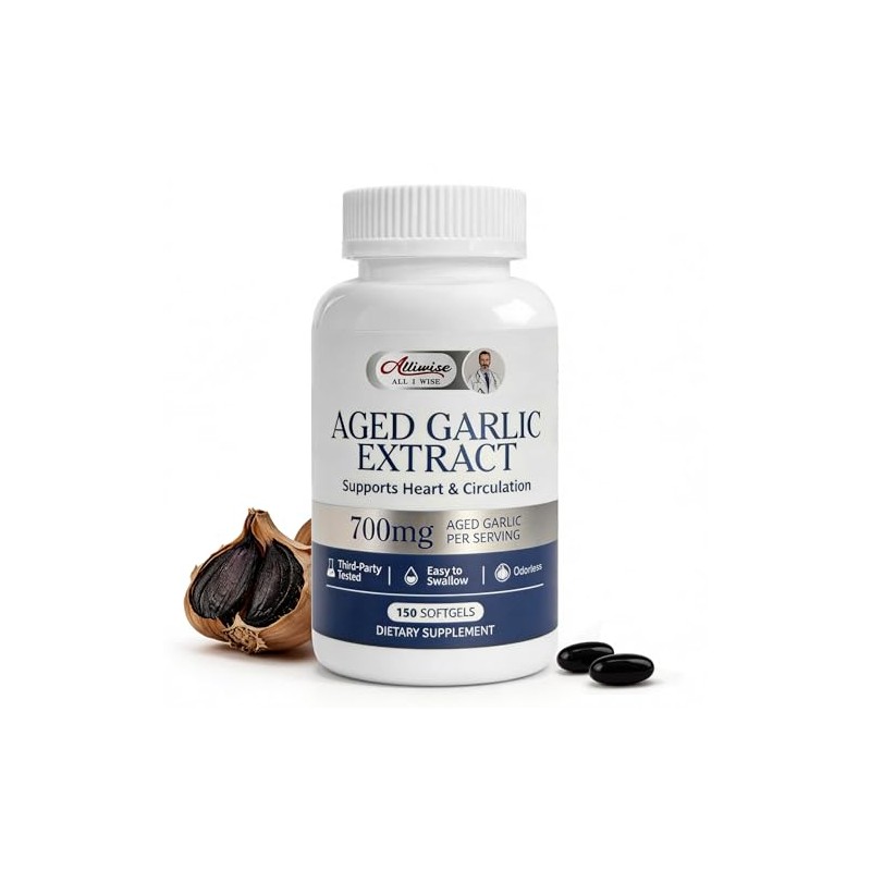 Alliwise Aged Black Garlic Extract 700mg with Vitamin D3 &