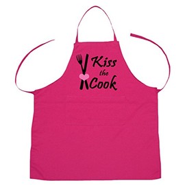 Petitebella Kiss the Cook Unisex Adult Apron (Hot Pink)