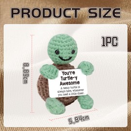 Mrltau Tortoise Emotional Support, Turtle Gift, Crocheted Cuddly Toys, Tortoise Decoration, Positive Gifts for Men Women, Encouragement Gifts