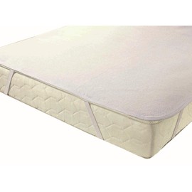 EXKLUSIV HEIMTEXTIL Mattress Protector Incontinence Mat Mattress Topper with 4 Fitted Elastics Jersey White 60 x 120 cm