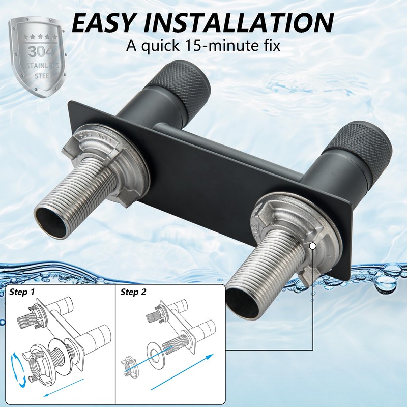 DOUBLUOEG RV Shower Faucet, Metal Camper Shower Faucet with Hose