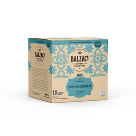 Balzac's Coffee Roasters | 100% Compostable Pods | Single Serve K-Cup Pods | (Swiss Water Decaf, Pack of 1)