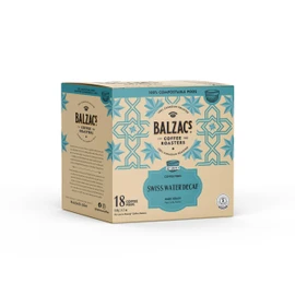 Balzac's Coffee Roasters | 100% Compostable Pods | Single Serve K-Cup Pods | (Swiss Water Decaf, Pack of 1)