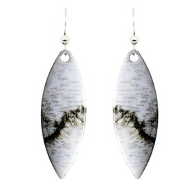 Birch Bark Earrings by d'ears Non-Tarnish Sterling Silver French Hook Ear Wire