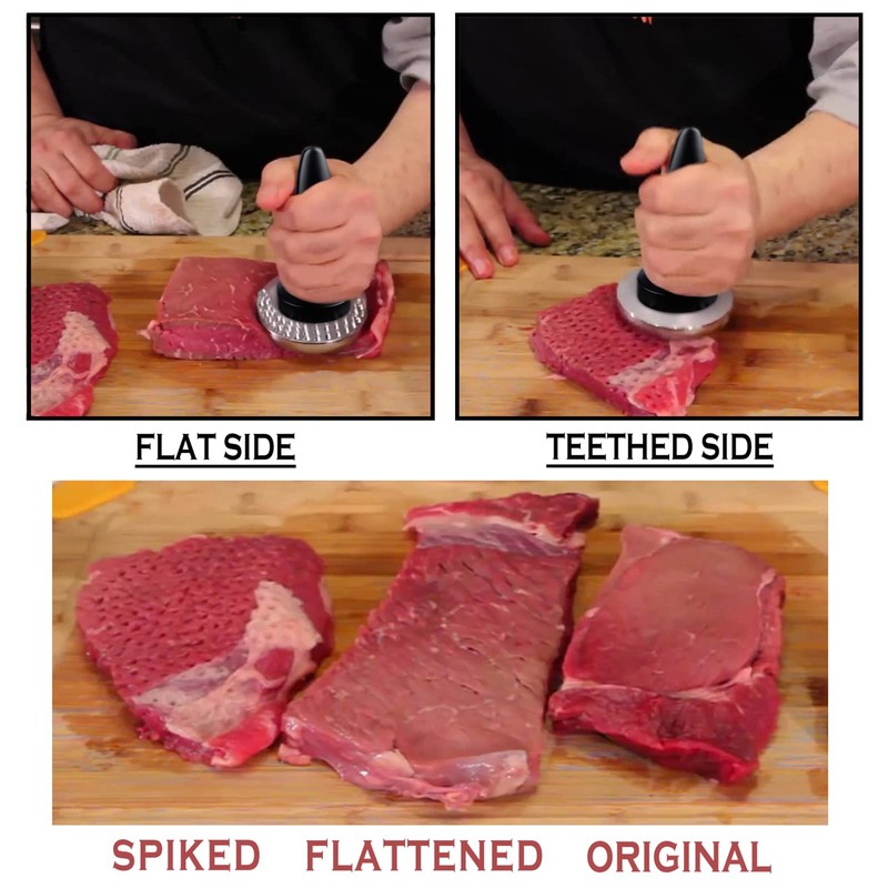 Reversible Meat Tenderizer and Pounder Dual Sided Meat Tenderizer Mallet