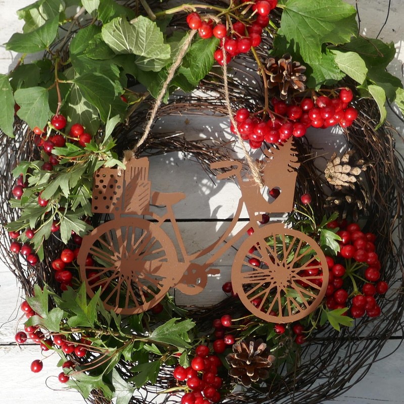 Storm's Gartenzaubereien Decorative Bicycle Small for Hanging in Rust Look