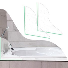 CENTOLLA Bathtub Splash Guard,Clear Shower Splash Guard with Nano Strip,Removable Shower Splash Guard Corner for Leak (2 Pack)-Adjustable Angle Possibly