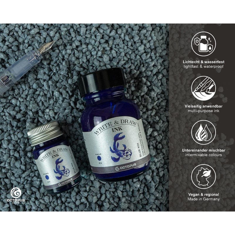 Octopus Write and Draw Ink 414 Blue Koi Waterproof Ink