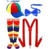 Jiuguva 4 Pcs Propeller Hat Set - Rainbow Clown Hats,