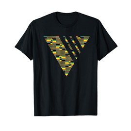 Kente Geometric triangle with stripes African Pattern T-Shirt
