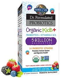Garden of Life Dr. Formulated Probiotics Organic Kids Plus Chewable Tablet, 30 Count
