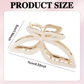 MOTIBACK 2Pcs Large Butterfly Claw Clip – Stylish Claw Clip for Women & Teens, Durable Acetate Metal Claw Clips for Thick Hair, Non-Slip Hair Grip for Everyday Use, Fashionable Cute Hair Accessories