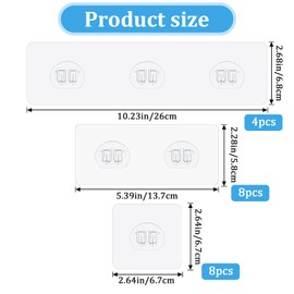 ElevateTech Shower Caddy Adhesive Replacement, 20 Pack Transparent Strong Adhesive Hooks No Drilling Shower Shelf Adhesives Strip for Corner Shelf Basket, Bathroom Storage Shelves, Kitchen Racks
