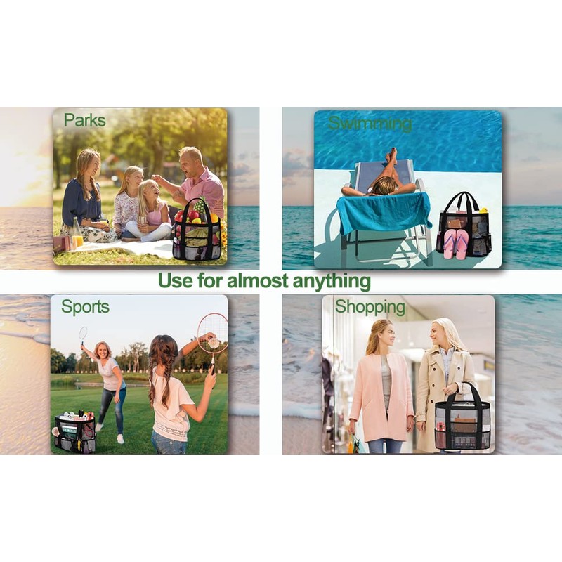 wanchel Mesh Beach Bags for Women - Plus Waterproof Sandproof
