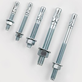 Wensilon 1/4x3-1/4" 10Pcs Inch Standard Fasteners for Heavy-Duty Zinc Wedge Anchors for Cement and Concrete