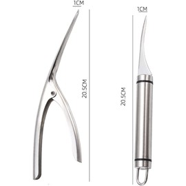 Cuchillo Pelador De Camarones y Cuchillo Línea Camarones, Limpiador De Hilos De Camarones, Limpiador De Hilos De Camarones De Acero Inoxidable, Cuchillo Para Pelar Camarones Con Mango Antideslizante