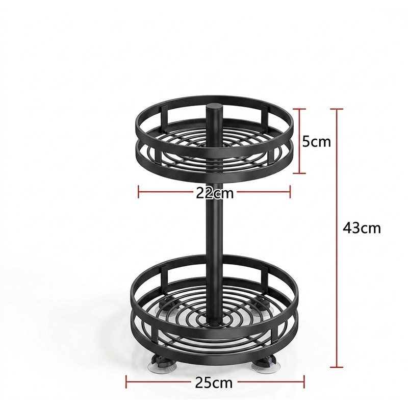 360° Rotating Spice Rack Organizer, Non-Slip Kitchen Turntable for Countertop,