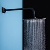 SEABEFORE 16" long sweep shower arm Wall Mounted Black shower