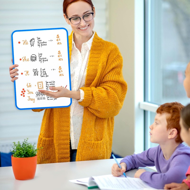 QUEENLINK Double Sided Whiteboard 21×30cm (Blue)