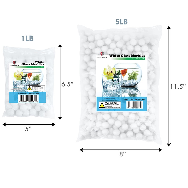 Galashield White Marbles for Vases | Glass Beads Bulk Fillers,
