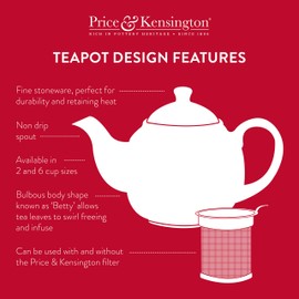 Price & Kensington 56.729 Matt Black 2 Cup Teapot, 405ml