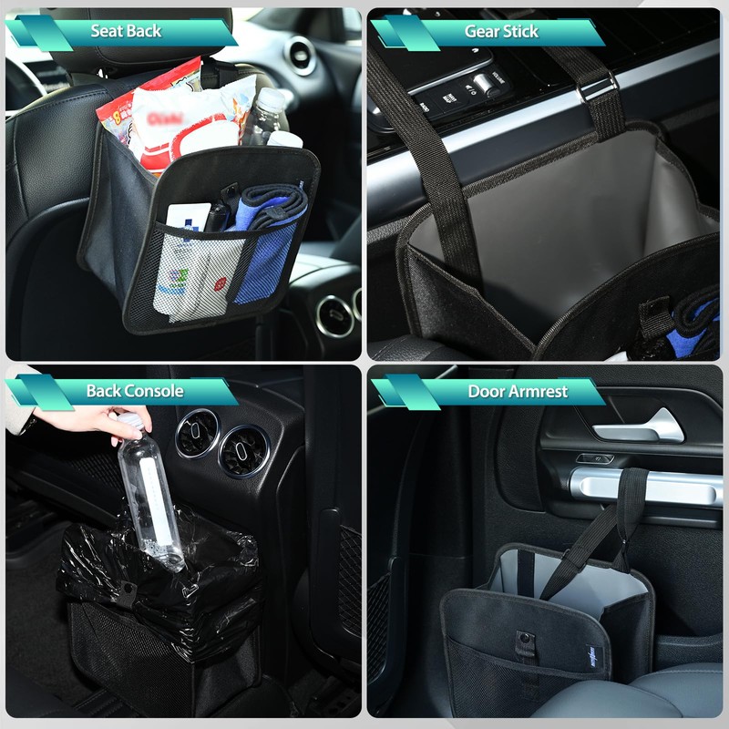 AUTOXBERT Foldable Car Trash Can, Portable Hanging Waterproof Leakproof Car