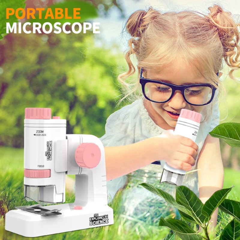 Microscope for Kids Portable Microscope Science Kit with LED Light