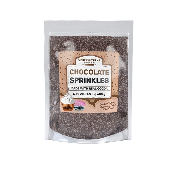 Chocolate Sprinkles, Real & Natural Coco, Great Taste, Decorative Dessert Topping, Made in the USA (1.5 Lb)