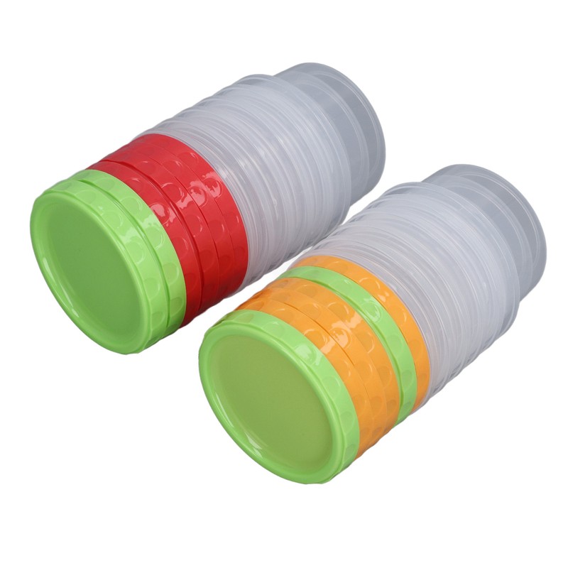 12 Sets 1 Cup Containers 8oz Stackable Reusable Round Plastic
