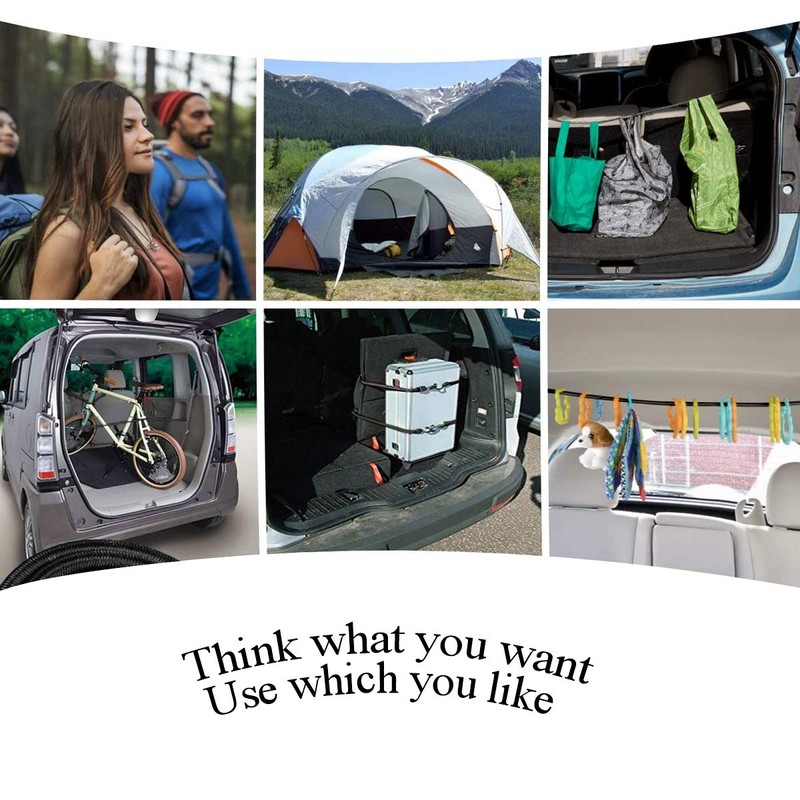 ZHOUBIN 48 Inch Black Bungee Cords with Hooks Heavy Duty,