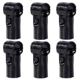 End Rail Clamps, 6 Sets Chain Link Fence T Clamp for 1.1" Pipe Plate Frame, End Rail Dog Kennel Fence Tie, Black