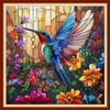 Redxing Stamped Cross Stitch Kits Embroidery kit for Beginners Adults Full Range of Embroidery Patterns Starter Kits DIY Printed Cross Stitch Kits Needlepoint Kits 11CT-Hummingbird flowers 18x18 inchs