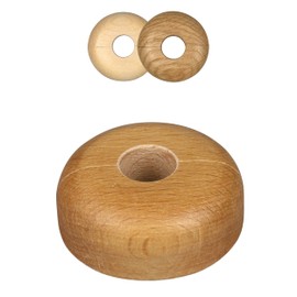 FUX Pack of 10 Single Heating Pipe Rosette, 15 mm - 22 mm, Real Wood, Pipe Cover, Cover Rosettes, Heating, Trim, Radiator Rosettes, Wood, Parquet, Wooden Rosettes (19 mm, Beech)