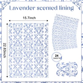 Geelin 24 Sheets Scented Drawer Liners Drawer Liners for Dresser Non Adhesive Paper Sheets Fragrant Drawer Paper Liner for Shelf Closet Dresser Drawers Home Bedroom (Modern Style)