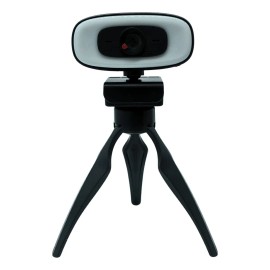 Camara Web Ovaltech Fhd Pro Pc10 Microfono Luz Led, Usb 2.0 Color Negro