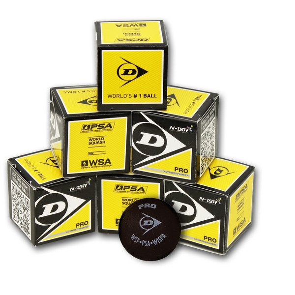 Dunlop Squash Balls 3 / 6 / 12 Yellow Packaging