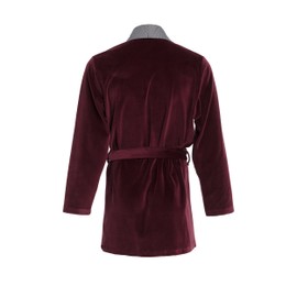 Revise RE-111 Short Dressing Gown - Smoking Jacket - with Embroidered Pocket Burgundy red – 3XL