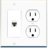 RiteAV (2 Gang Decorative 15 Amp Round Power Outlet Cat5e