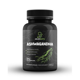 UnlockSupps Ashwagandha 500mg - 120 Capsules | Relieve Stress & Boost Stamina | Ashwagandha Capsules with Pure Withania somnifera Root | No Preservatives, Gluten-Free